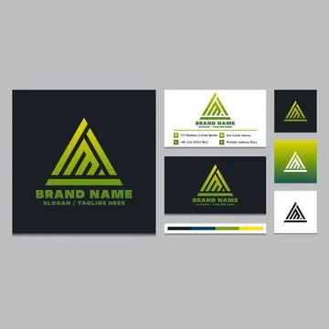 Simple letter M logo design template. Illustrazione stock
