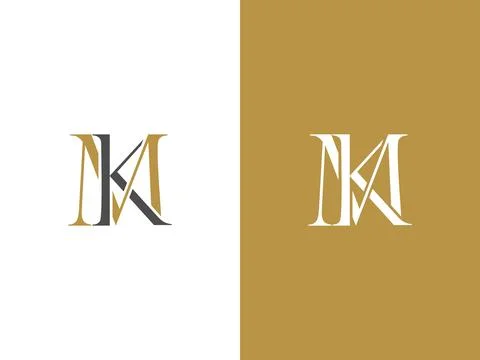 Simple letter MK logo template vector set Stock Illustration