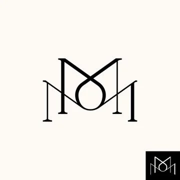 Simple letter MM line thin serif font like pattern ornament and precision Stock Illustration