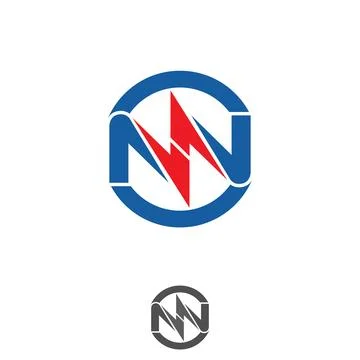 Simple letter NN modern shape technology design symbol Stock Illustration
