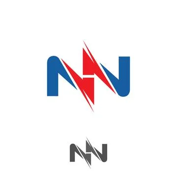Simple letter NN modern shape technology Illustrazione stock