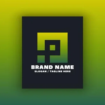 Simple letter P logo design template Stock Illustration