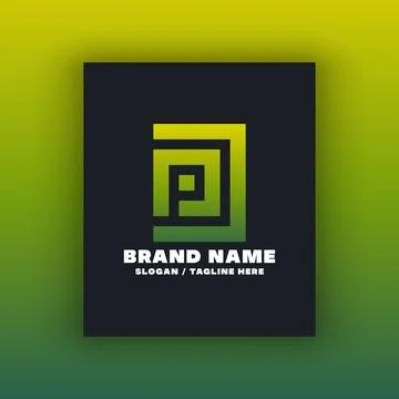 Simple letter P logo design template Illustrazione stock