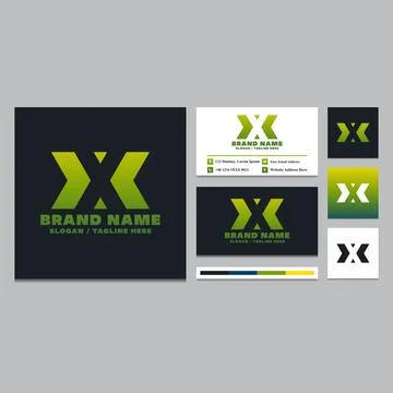 Simple letter X logo design template. Illustrazione stock