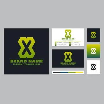 Simple letter X logo design template. Illustrazione stock