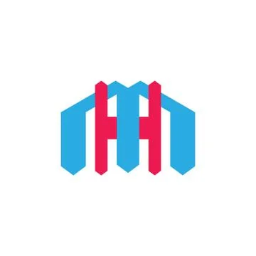 Simple letters hm abstract Home shape logo Stock Illustration