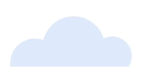 Simple Light Blue Cloud, Represents Clear Sky and Abstract Weather Symbols .. Stock Illustration