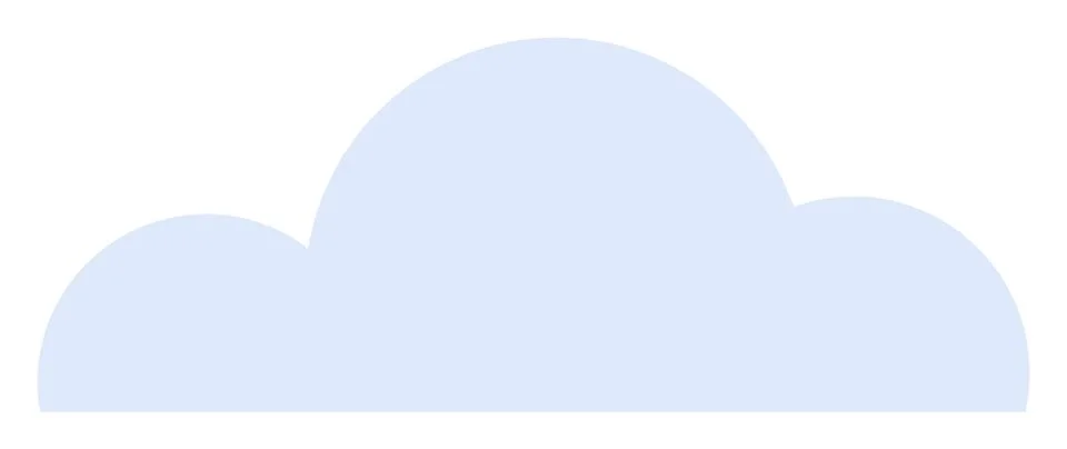 Simple Light Blue Cloud Shape Ideal for Weather, Nature, and Children s Theme Illustrazione stock