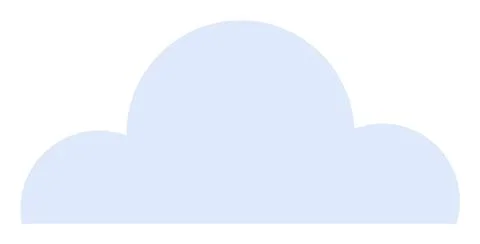 Simple light blue cloud on white background. Ideal for weather themes, digita Stock Illustration