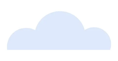 Simple Light Blue Cloud on White Background Stock Illustration