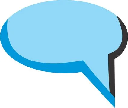 A simple, light blue speech bubble vector with a dark outline, perfect for .. Stock-Illustration
