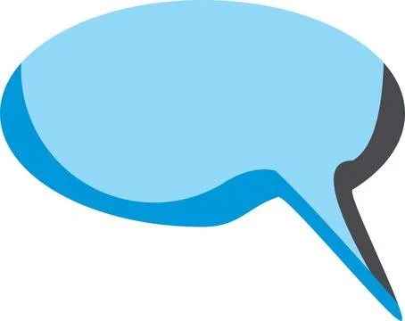 A simple, light blue speech bubble vector with a dark shadow, perfect for a.. Stock-Illustration