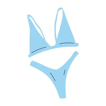 Simple light blue triangle bikini set Stock Illustration