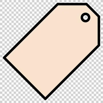 Simple light brown tag icon Stock Illustration