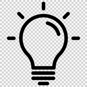 Simple light bulb icon, inspiration or idea concept Stock Illustration