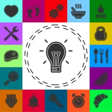 Simple Light Bulb Vector Icon Stock Illustration
