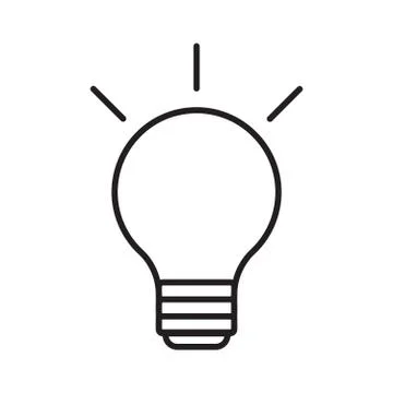 Simple light bulb on white isolated background. イラスト素材