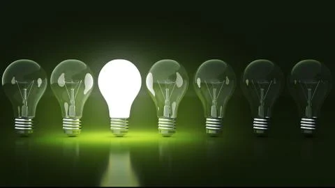 Simple light bulbs. 3d rendering Stock Illustration