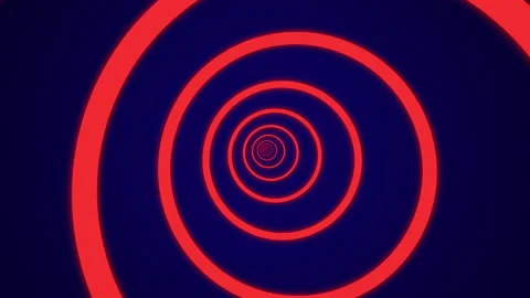 Simple light tunnel with red circles elements on a dark blue background Stock Footage 144880731