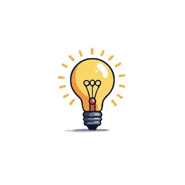 A simple lightbulb radiating innovation illuminates potential creative solu.. 库存插图