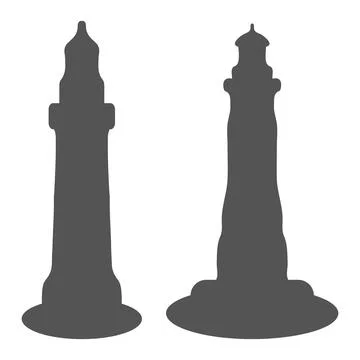 Simple Lighthouse Illustration Design Set Stock Illustration