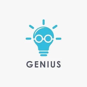 Simple lighting bulb with smart glasseye logo icon vector template Stock Illustration