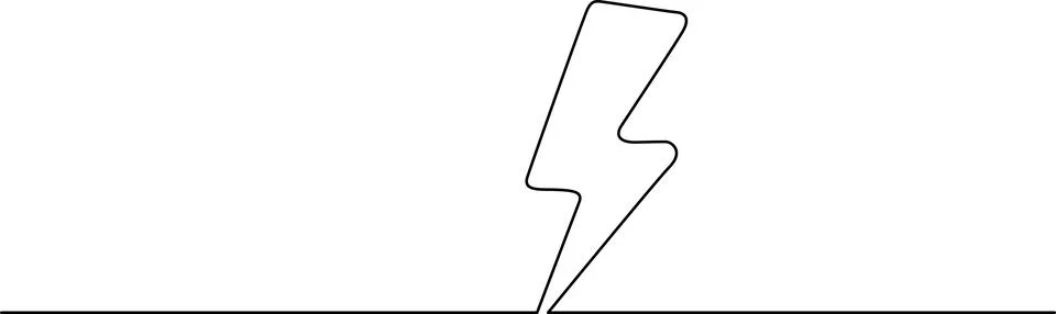 Simple lightning bolt vector icon Vector Stock Illustration