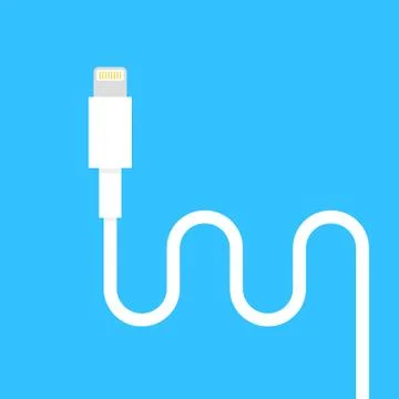 Simple lightning connector with wire Stock Illustration