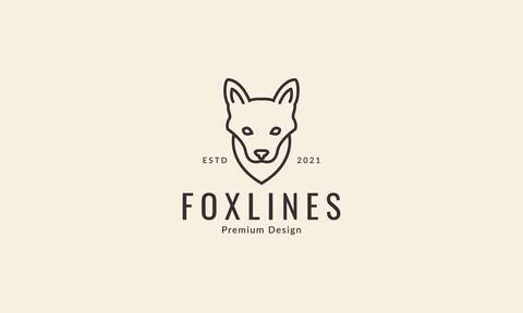Simple line animal fox head strong logo symbol vector icon graphic design i.. 스톡 일러스트