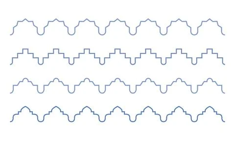 Simple line arabic border. Ramadan kareem arabian, saudi vector divider. Stock Illustration