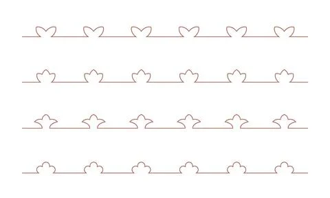 Simple line arabic patterned border. Ramadan kareem arabian vector divider with Stock Illustration