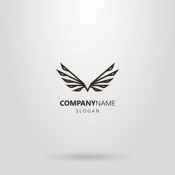 Simple line art abstract vector logo of flying bird  Illustrazione stock