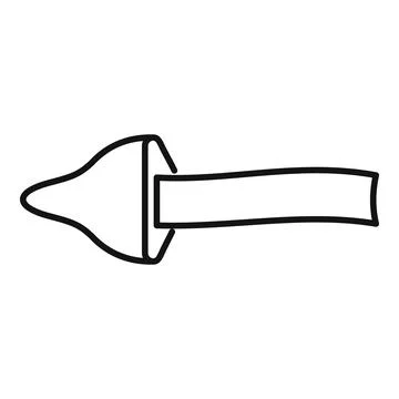 Simple line art arrow pointing left icon Stock Illustration
