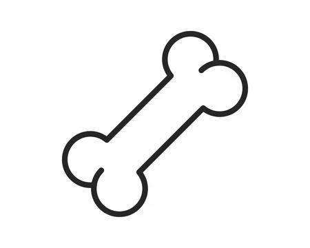 Simple line art of a bone, universally recognized. Pet care, veterinary the.. Stock Illustration
