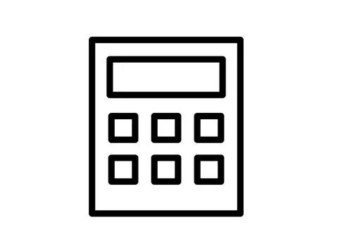 Simple Line Art Calculator Icon on White Background for Financial Design Stockillustratie