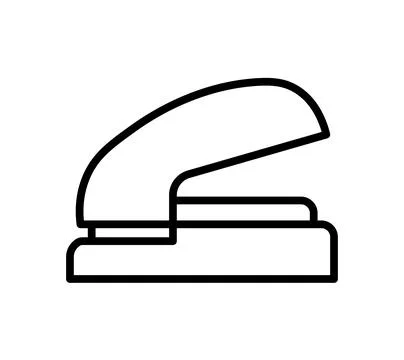 Simple Line Art of a Classic Office Stapler in Black and White Design Stock Illustration