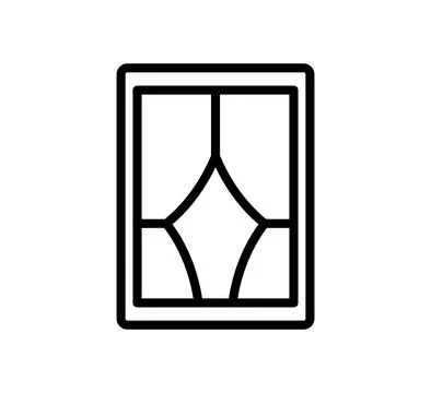 Simple Line Art of Decorative Window with Elegant Design Elements 스톡 일러스트