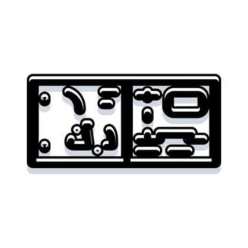 Simple line art electronic device icon design Stockillustratie