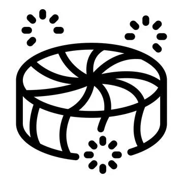 Simple line art icon of a peppermint candy with a festive holiday theme Stock Illustration