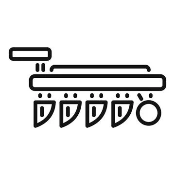 Simple line art icon representing a kitchen extractor hood with filters and Stock Illustration