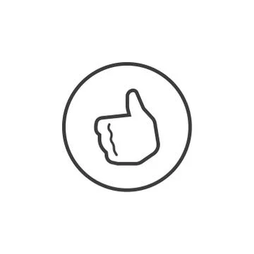 Simple line art like icon in a round frame Stock Illustration