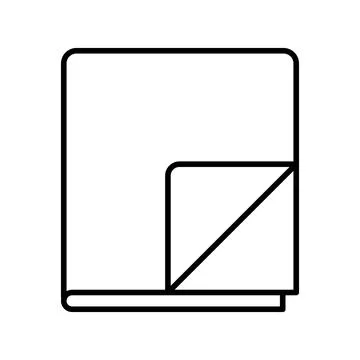 Simple Line Art Illustration of a Blank Closed Book on White Background Stock Illustration