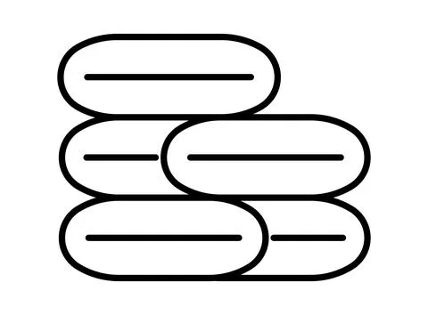 Simple Line Art Illustration of Stacked Rounded Shapes in Minimal Style Illustrazione stock