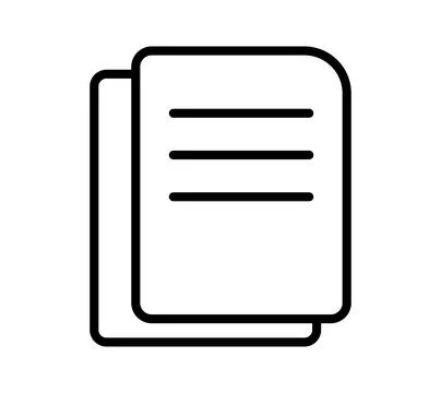 Simple Line Art Illustration of Two Overlapping Sheets of Paper Stock Illustration