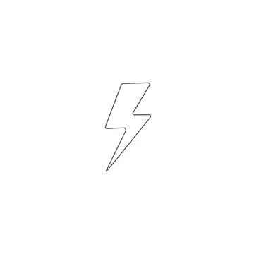Simple line art lightning bolt icon Stock Illustration