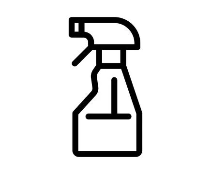 Simple Line Art Spray Bottle Icon for Cleaning Product or Home Use Stock Illustration