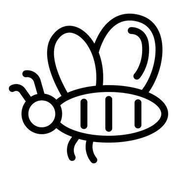 Simple line art style icon of a bee flying Stock Illustration