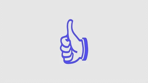 Simple Line Art Thumbs Up Hand (like) scribble, flicker, zoom in out animation Stock Footage 319427655