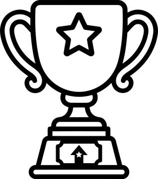 Simple Line Art Vector Illustration Featuring a Classic Trophy Cup With a S.. Ilustración de archivo