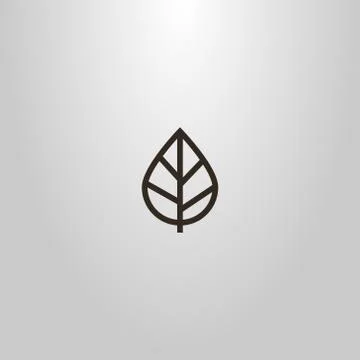 Simple line art vector negative space sign of leaf of tree Stock Illustration